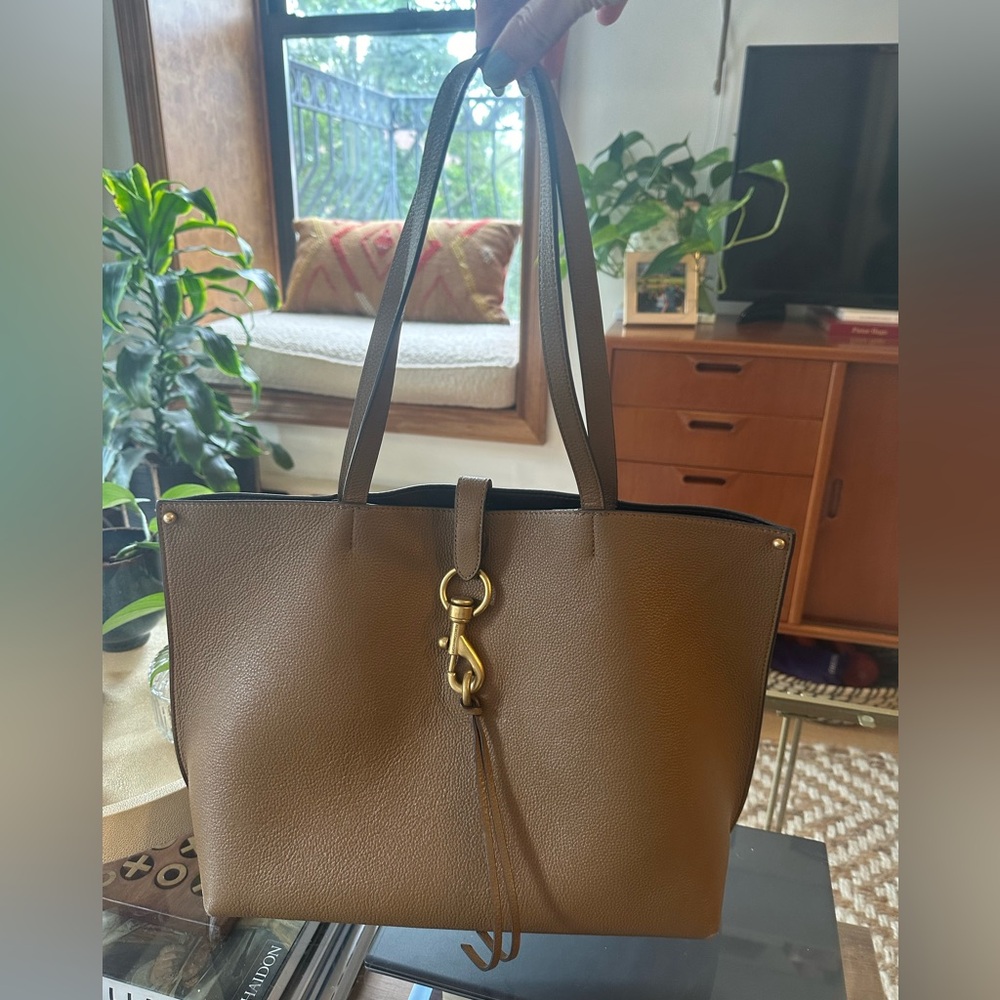 Rebecca Minkoff Brown Leather Tote with Gold Hardware